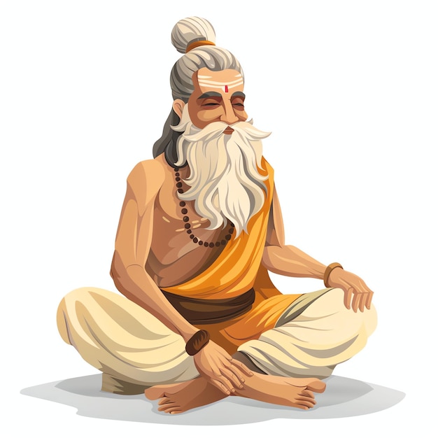 PSD sage valmiki indian illustration