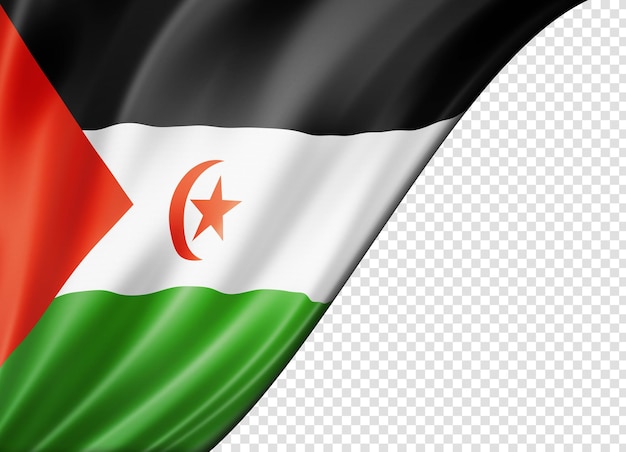 Sahrawi flag isolated on white banner