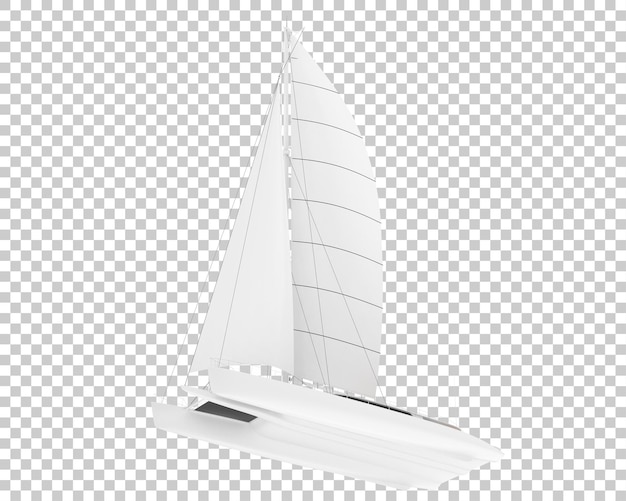 PSD sail boat on transparent background 3d rendering illustration