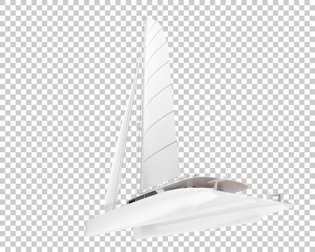 Sail boat on transparent background 3d rendering illustration