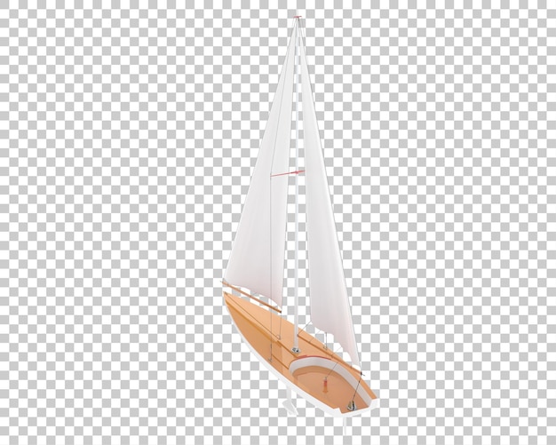 PSD sail boat on transparent background 3d rendering illustration