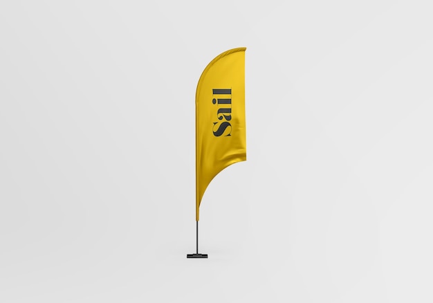 Sail flag mockup design isolated