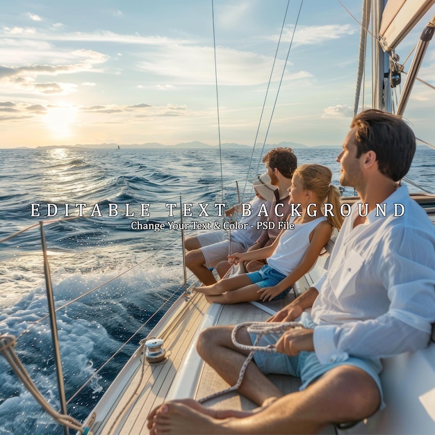 PSD sailboat family on a sunny day