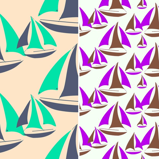 PSD sailboat with sail silhouette and elegant design with nautic illustration vector pattern designs