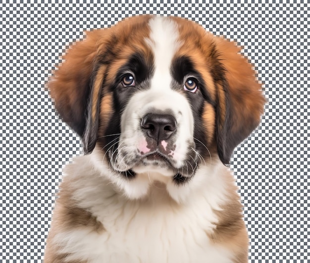 PSD saint bernard dog isolated on transparent background