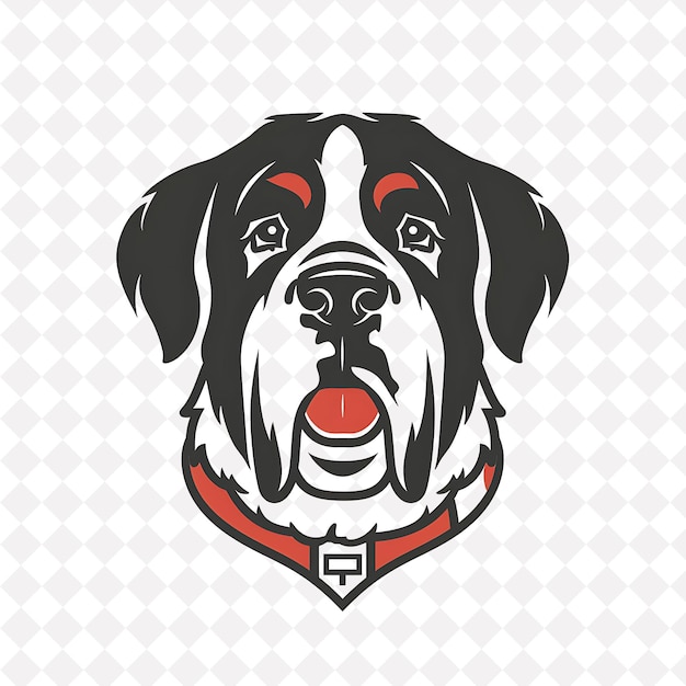 PSD saint bernard icon imposing dog face with a barrel collar an illustration animal vector art design