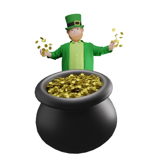 PSD saint patrick cauldron coin gold wealth