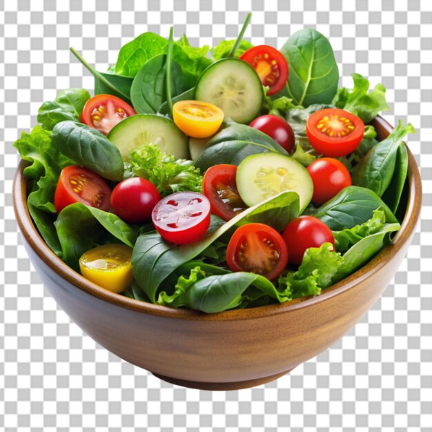 salad bowl with spinach cherry tomatoe lettuce transparent background