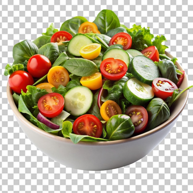 salad bowl with spinach cherry tomatoe lettuce transparent background