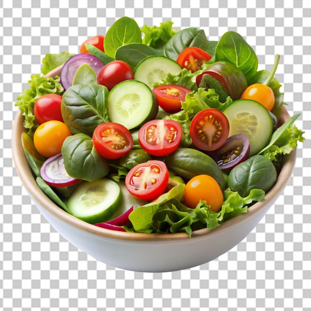 salad bowl with spinach cherry tomatoe lettuce transparent background