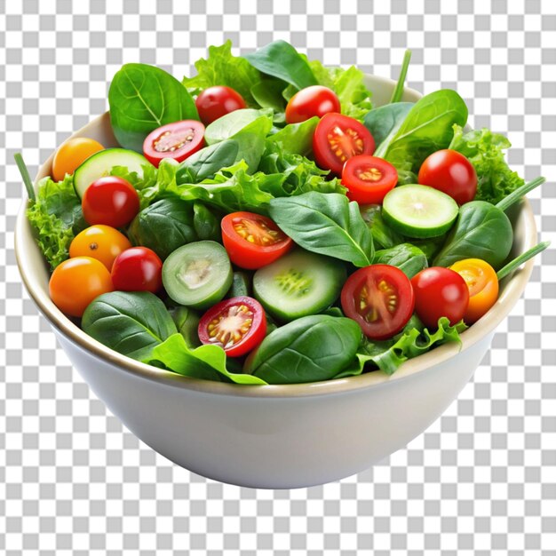 salad bowl with spinach cherry tomatoe lettuce transparent background