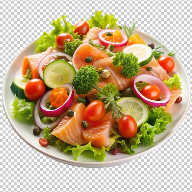 PSD salad mix with grilled salmon