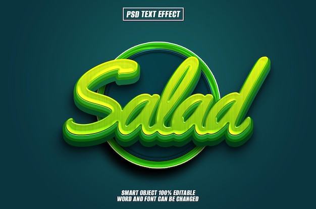 PSD salad text effect font editable typography 3d text