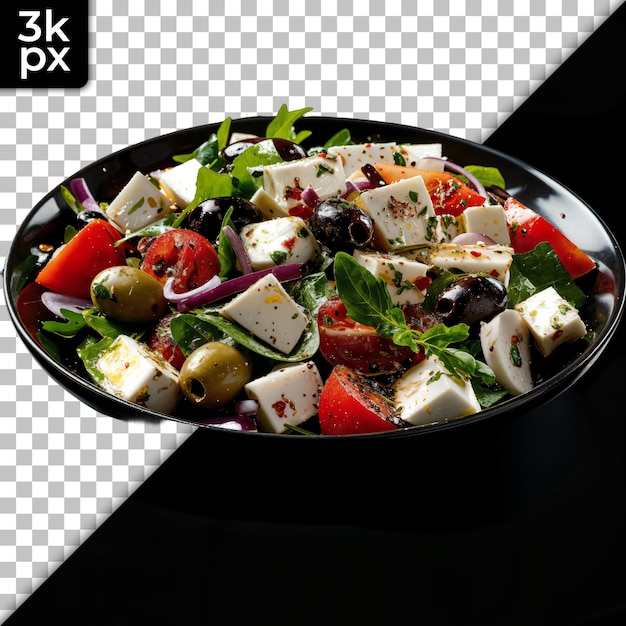 PSD a salad with a black background with a black background with a black background