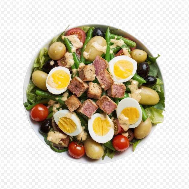 PSD a salad with eggs meat and vegetables