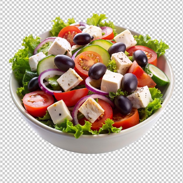 PSD salad with feta cheese on cutting board png