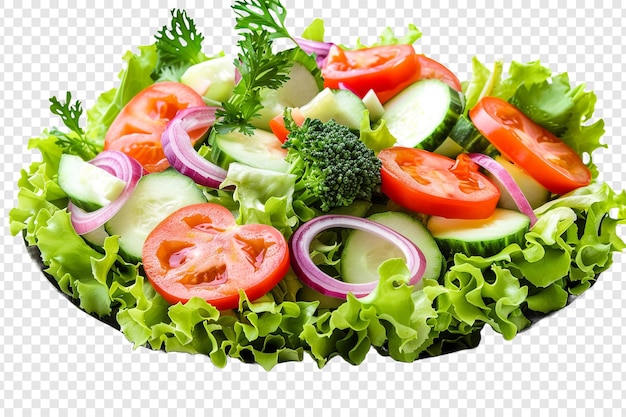 salad with vegetables isolated on transparent background