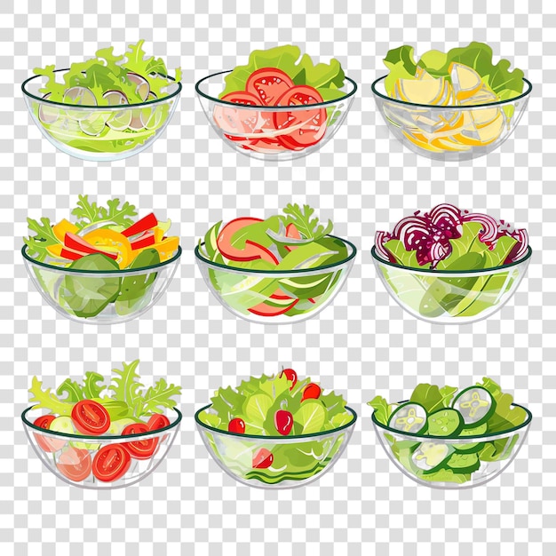 PSD salads transparent background vector element