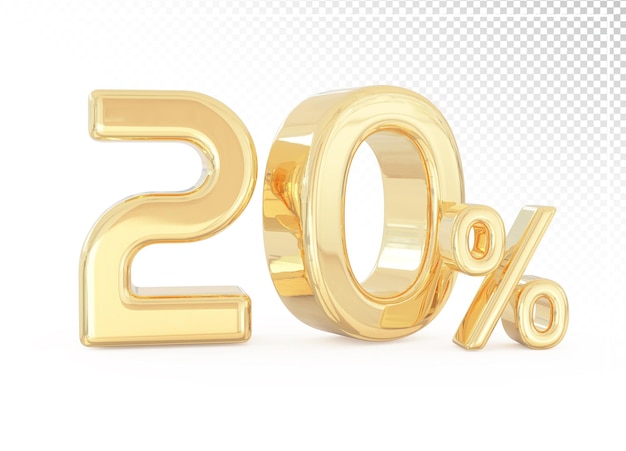 Sale 20 percent gold number 3d