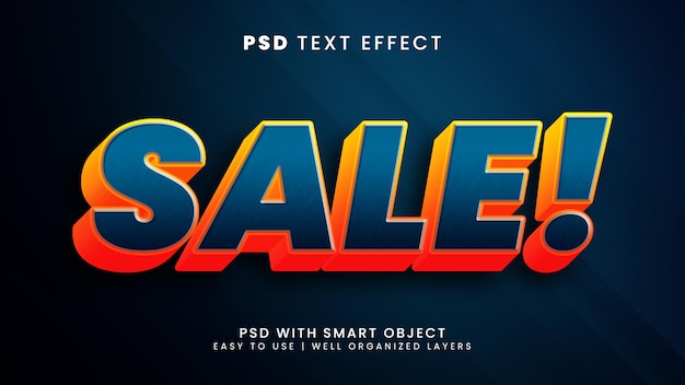 Sale 3d editable text effect with promotion and offer text style