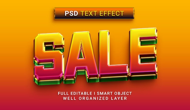 Sale 3d style text effect