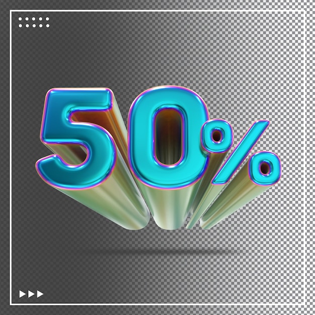 Sale 3d text 50 off effect