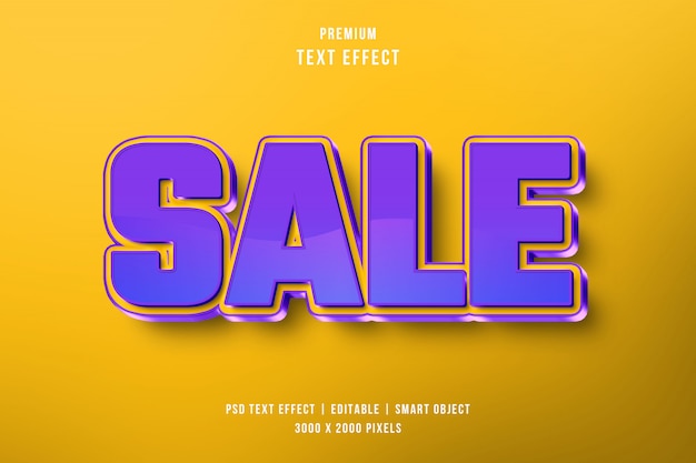 Sale 3d text effect