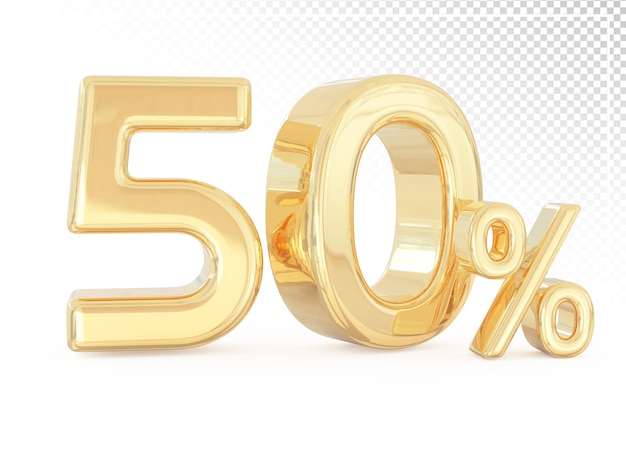 Sale 50 percent gold number 3d