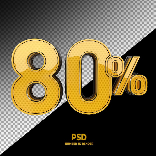 Sale 80 off and sale discount on color gold with special offer rate 3d rendering Premium