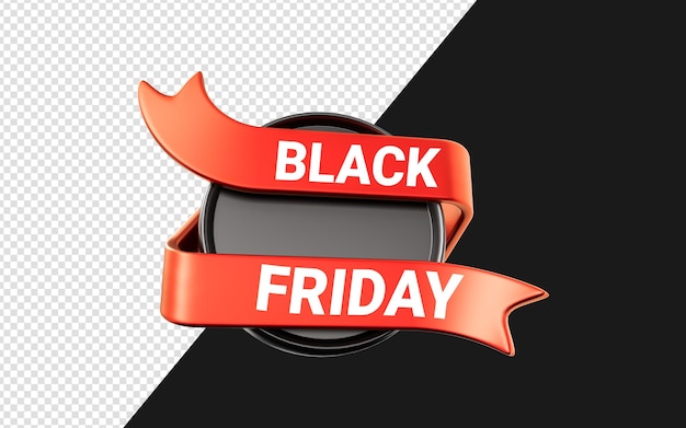 sale badge label sticker template on dark background 3d render concept for black Friday event