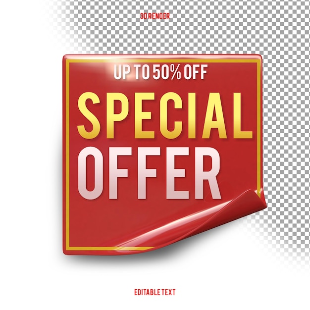 Sale banner tag special offer big sale banners Red ribbons tags and stickers 3d renderx9