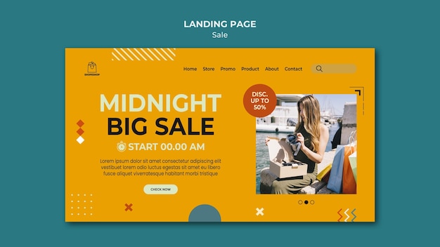 Sale concept landing page template