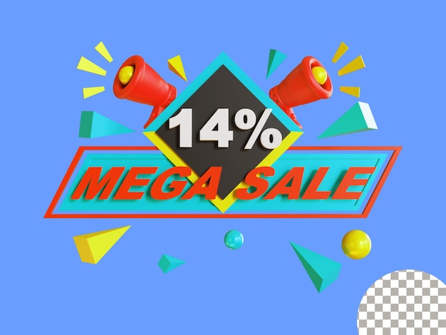 Sale discount offer 3d render illustration