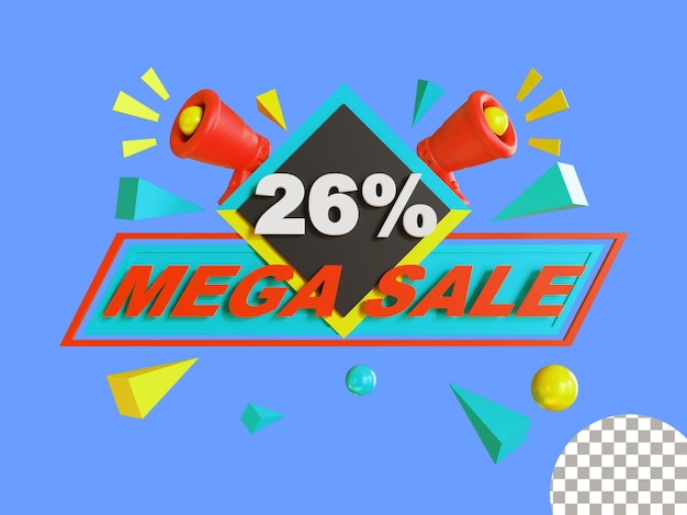 Sale discount offer  3d render illustration