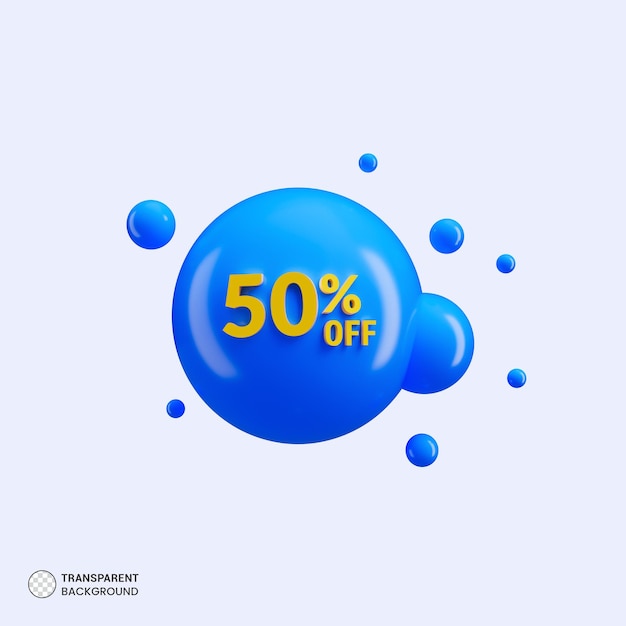 Sale discount offer icon isolated 3d render illustration