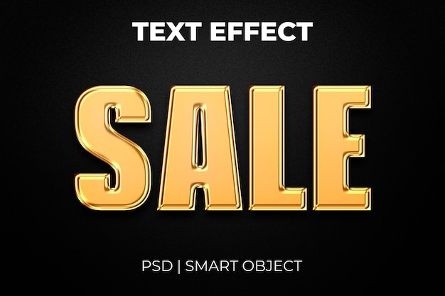 Sale editable gold text effect on black background