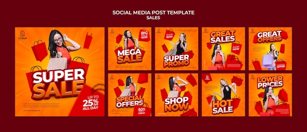 Sale instagram post template design