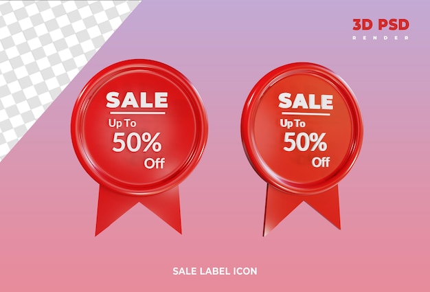 Sale label 3d render icon badge isolated