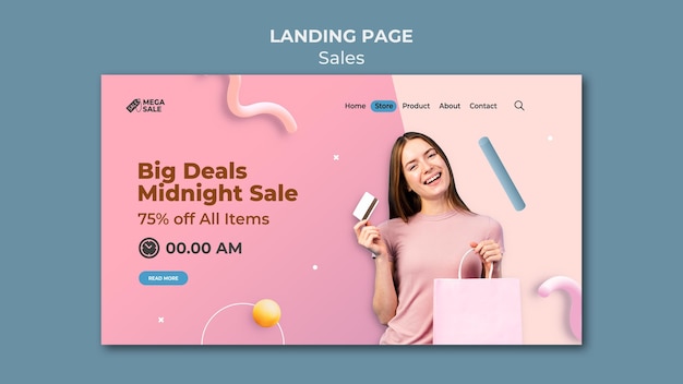 PSD sale landing page design template