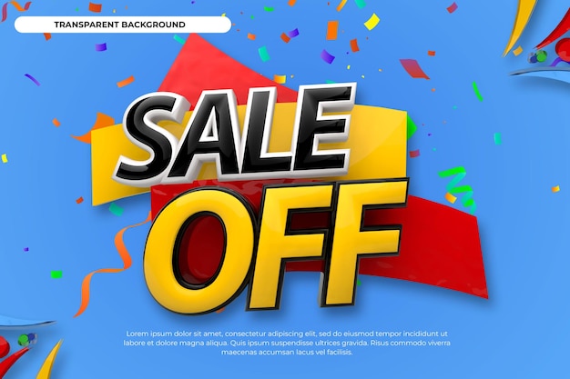 Sale off 3d render