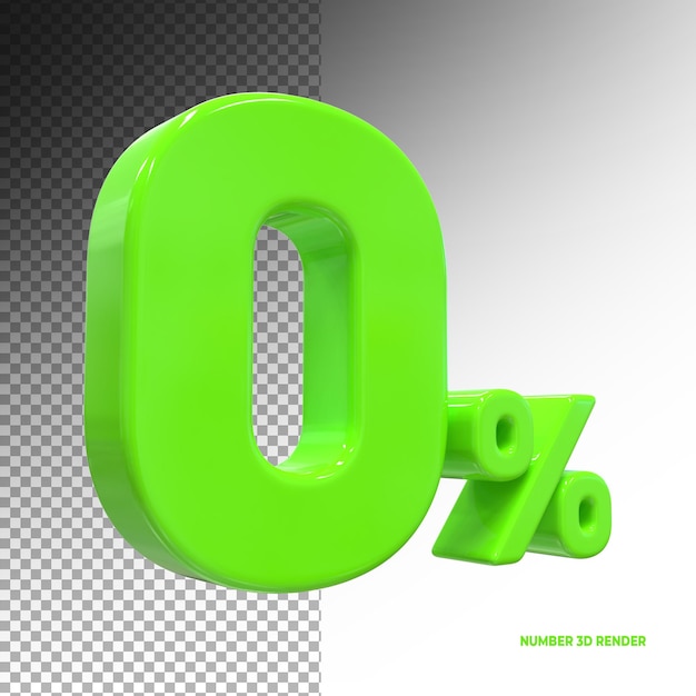 Sale price 0 percent green 3d rendering left side view