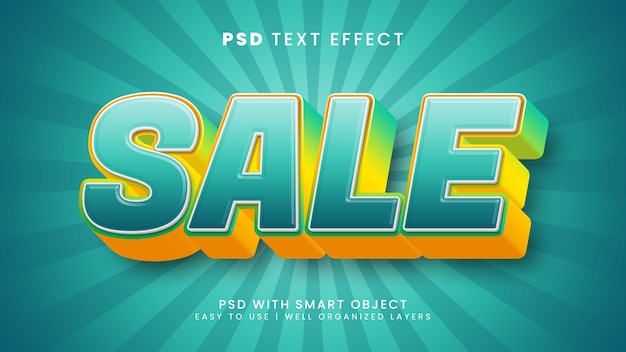 Sale promotion 3d editable text effect with discount and offer text style