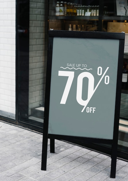 PSD sale up to 70% off poster mockup