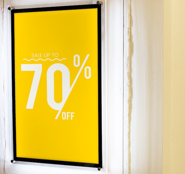 PSD sale up to 70% off poster mockup