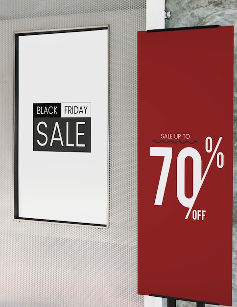 PSD sale up to 70% off poster mockup