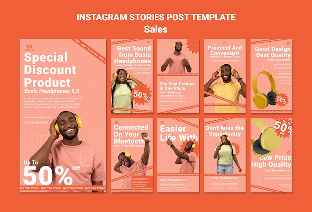 PSD sales discount  instagram stories