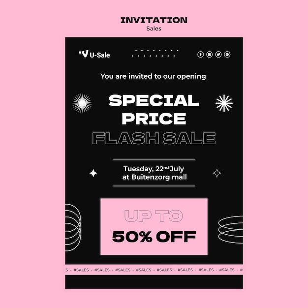 Sales discount invitation template