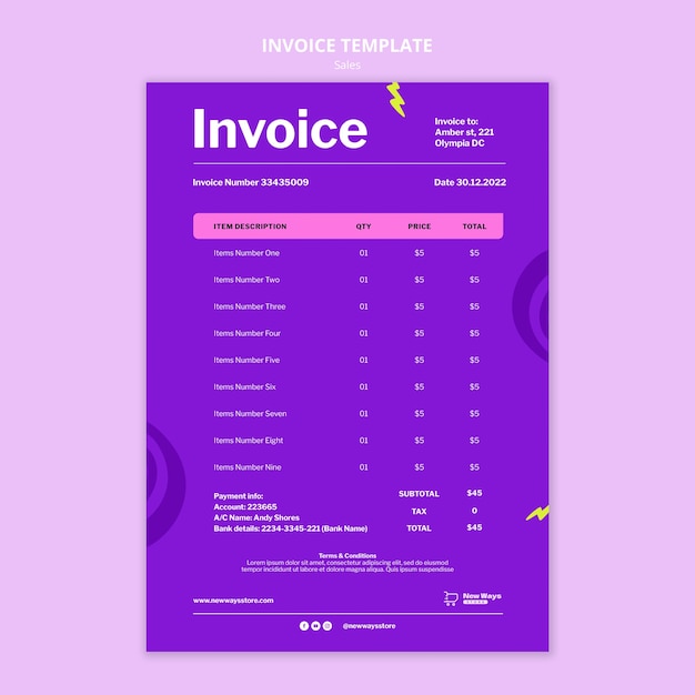 Sales discount invoice template