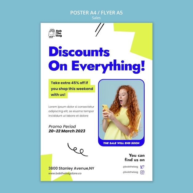 Sales discount  poster template