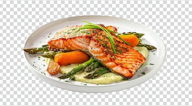 PSD salmon grilled roast steak isolated fillet on a white background psd